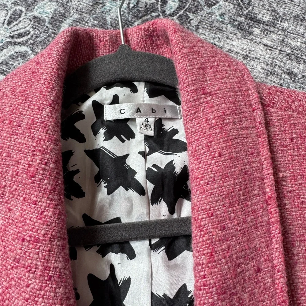 CAbi Pink Trench Coat with Gold Buttons Sz 4 - Picture 4 of 6